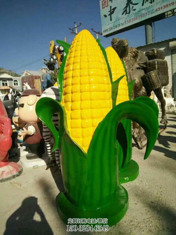 门口玉米雕塑 售楼处仿真雕塑 彩绘小品