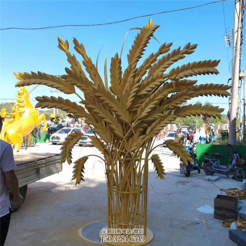 风景区麦穗雕塑厂家 农作物广场雕塑 仿真摆件
