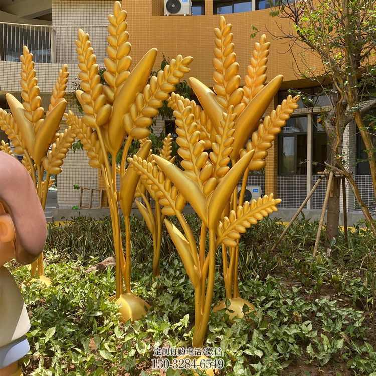 园林水稻雕塑厂家 田间彩绘雕塑 仿真摆件