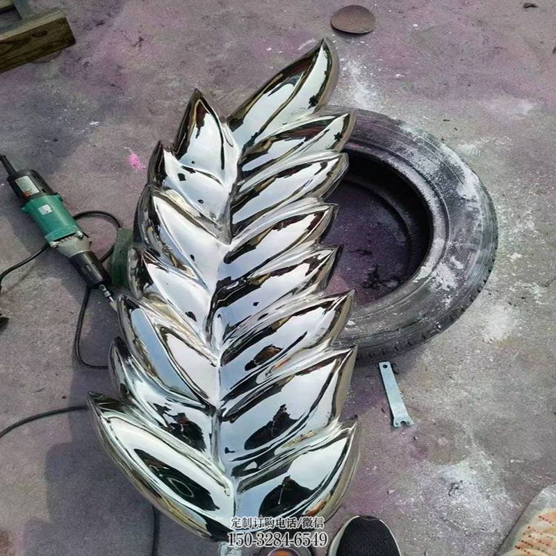 镜面谷穗雕塑 园林粮食雕塑摆件订做 城市广场农作物雕塑提供