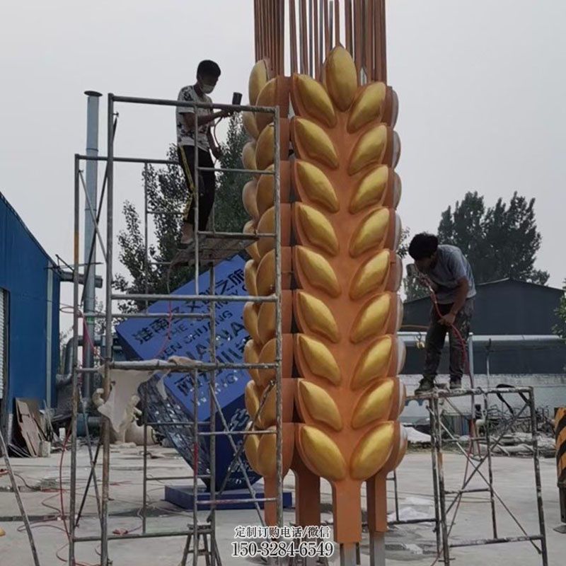 小稻穗雕塑 粮食雕塑底座订做 各类农作物雕塑标准