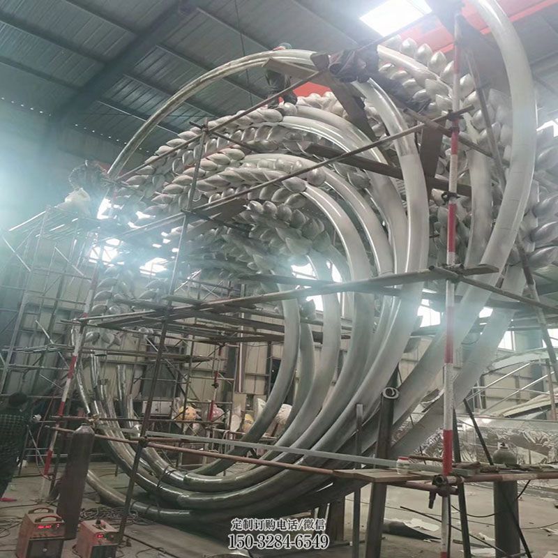 标示小麦雕塑 景观粮食雕塑造型点击 广场景观农作物雕塑供给
