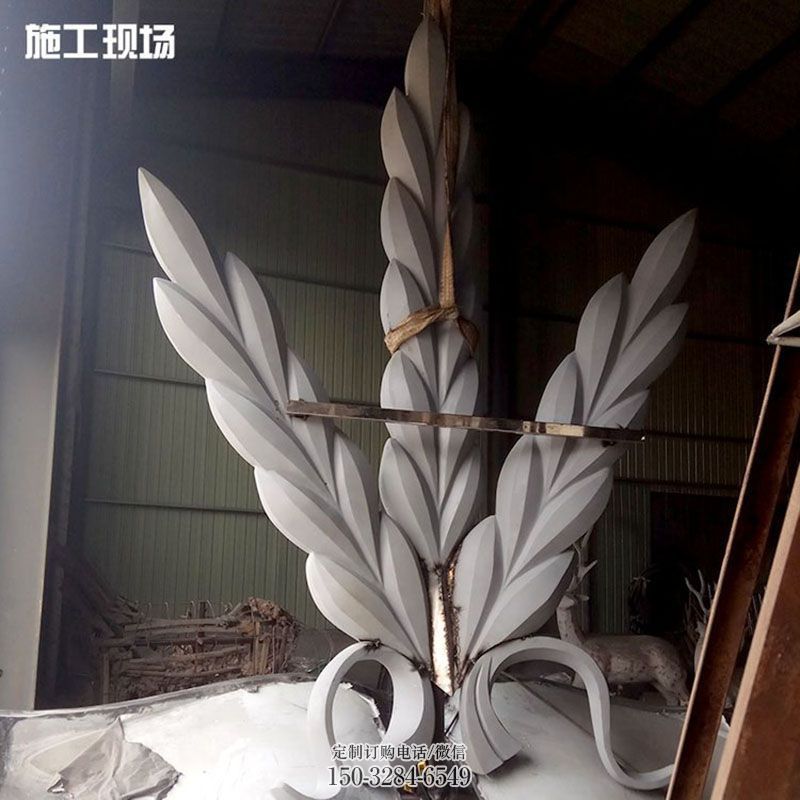 钢结构小麦雕塑 企业标志粮食雕塑精选 烤漆农作物雕塑制造商