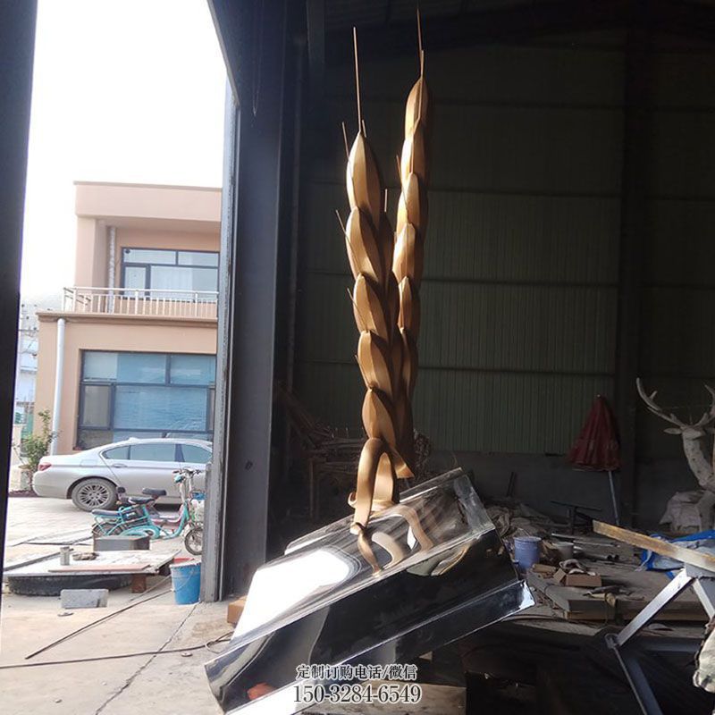 景区麦子雕塑 园林景观粮食雕塑精选 农作物雕塑底座订做