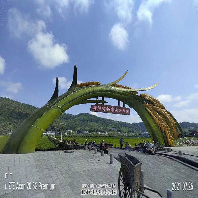 镜面麦子雕塑 现代粮食雕塑定制 现代农作物雕塑定制