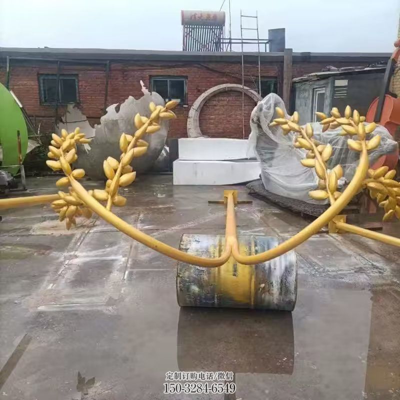 空间稻穗雕塑 户外粮食雕塑摆放精选 农作物雕塑工艺服务商